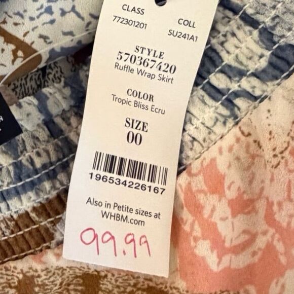 NWT White House Black Market Spring wrap Floral Skirt size 00 - Picture 3 of 3